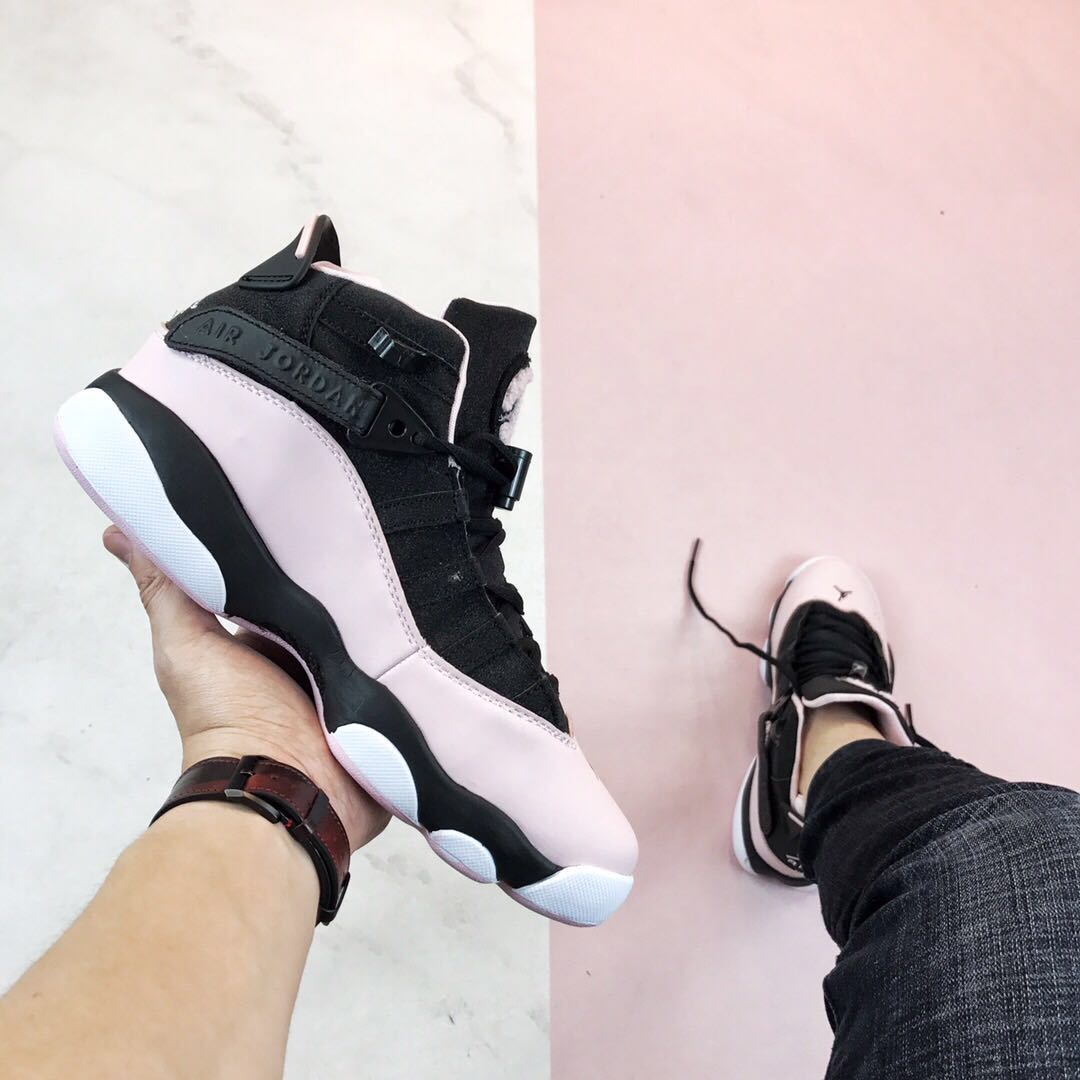 Air Jordan 6 Rings Black Pink Shoes For Women